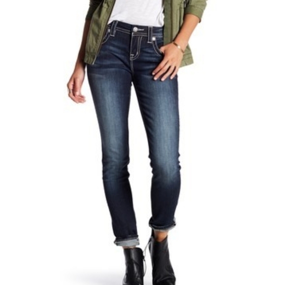 Miss Me Embroidered Skinny Jeans size 24 NWOT - Picture 2 of 7